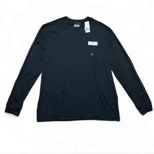 American Eagle Outfitters Black Long Sleeve Short with Logo on Sleeves